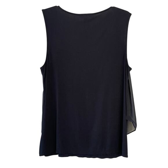 KENNETH COLE New York Women's Size Large Black Sleeveless Layered Pullover Top - Picture 4 of 7